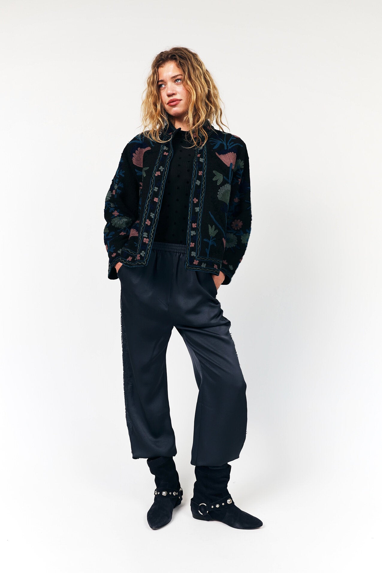 Sadiell Ls quiltet jakke – Washed Black